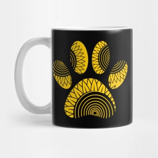 Yellow Sunflower Dog Paw Print Mug